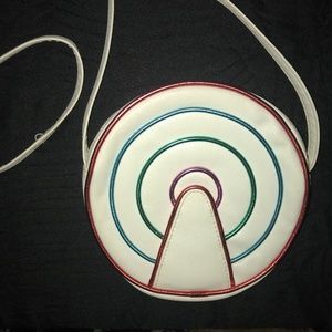 White Retro Circle Purse